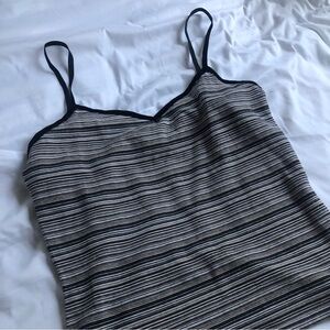 Vintage Tank Top - Striped Cami Velvet Cotton - Y2K Camisole Strappy coquette